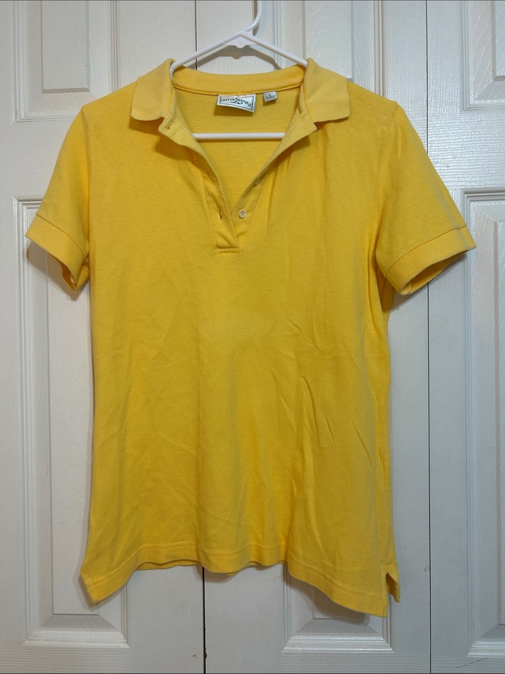 Lands' End Women's Short-Sleeve Yellow Button-Down Polo